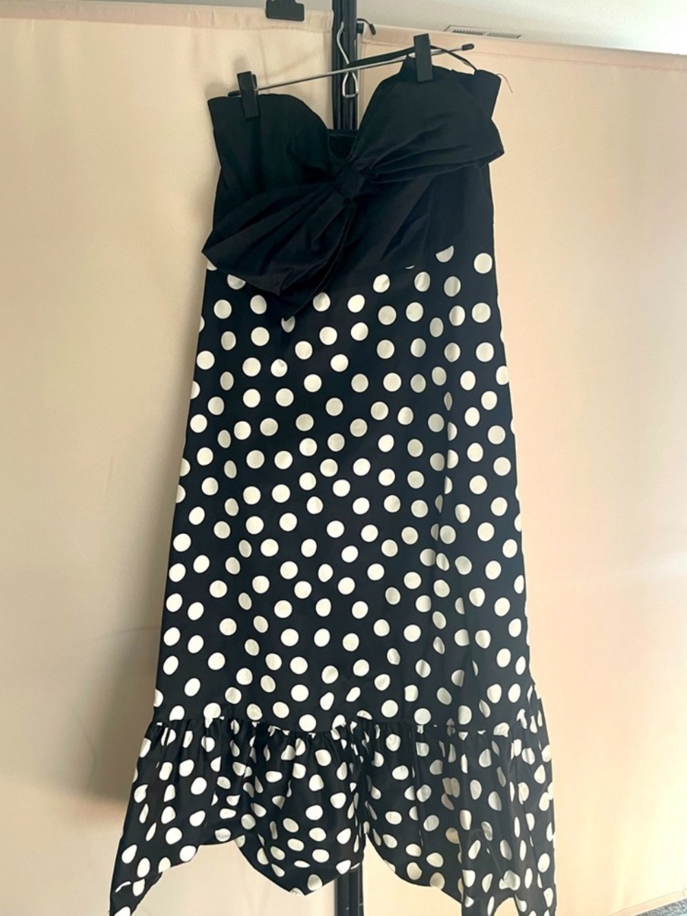 Hutch Anthropologie | 20W | Black & White  Bow-Tie Polka Dot Maxi Dress | EPU